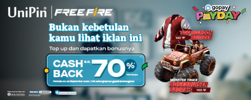 Top up Diamonds Free Fire Dapatkan Cashback Hingga 70% Pakai Gopay!